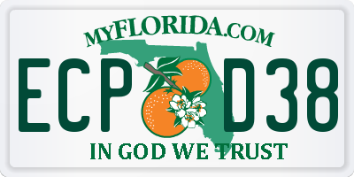 FL license plate ECPD38