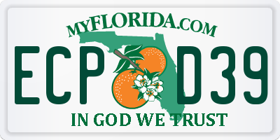 FL license plate ECPD39