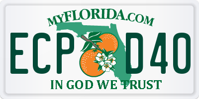 FL license plate ECPD40