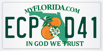 FL license plate ECPD41