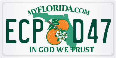 FL license plate ECPD47