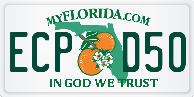 FL license plate ECPD50
