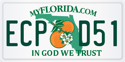 FL license plate ECPD51