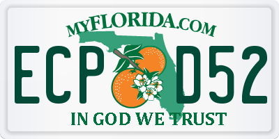 FL license plate ECPD52