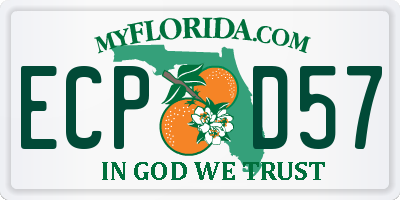 FL license plate ECPD57