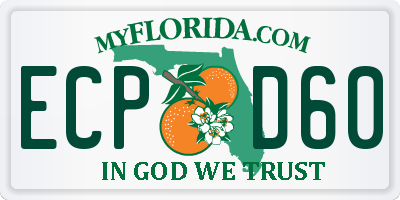 FL license plate ECPD60