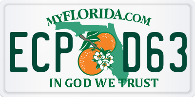 FL license plate ECPD63