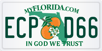 FL license plate ECPD66