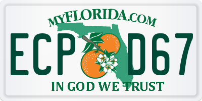 FL license plate ECPD67