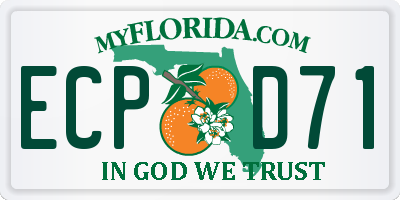 FL license plate ECPD71