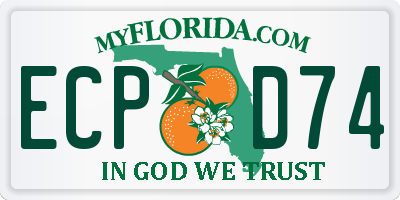 FL license plate ECPD74