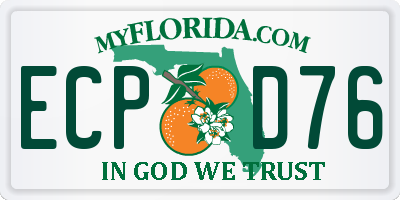 FL license plate ECPD76