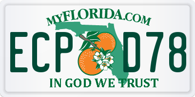 FL license plate ECPD78