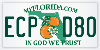 FL license plate ECPD80