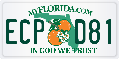 FL license plate ECPD81