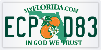 FL license plate ECPD83