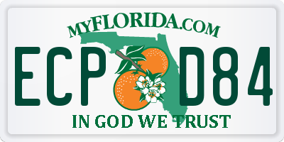 FL license plate ECPD84