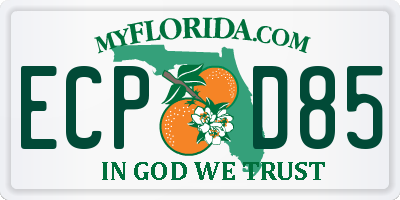 FL license plate ECPD85