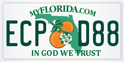 FL license plate ECPD88