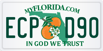 FL license plate ECPD90