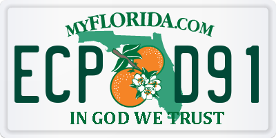 FL license plate ECPD91