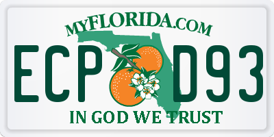 FL license plate ECPD93