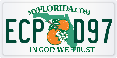FL license plate ECPD97