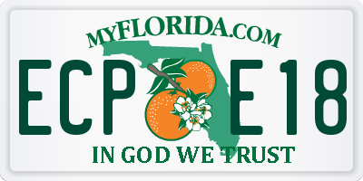 FL license plate ECPE18