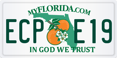 FL license plate ECPE19
