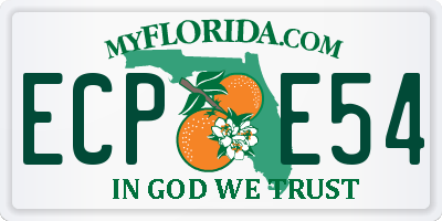 FL license plate ECPE54