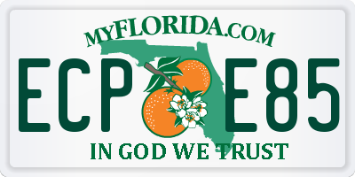 FL license plate ECPE85