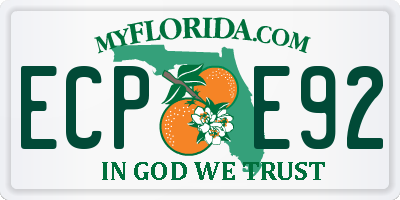 FL license plate ECPE92