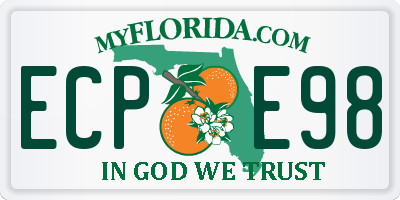 FL license plate ECPE98