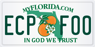 FL license plate ECPF00