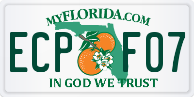 FL license plate ECPF07