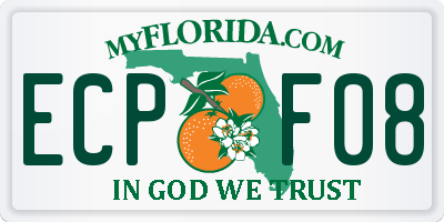 FL license plate ECPF08