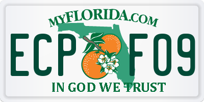 FL license plate ECPF09