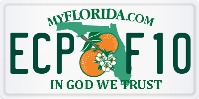 FL license plate ECPF10