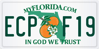 FL license plate ECPF19