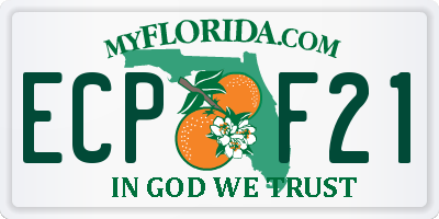 FL license plate ECPF21