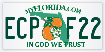FL license plate ECPF22