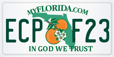 FL license plate ECPF23