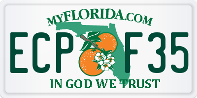FL license plate ECPF35