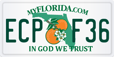 FL license plate ECPF36