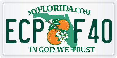 FL license plate ECPF40