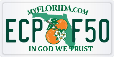 FL license plate ECPF50