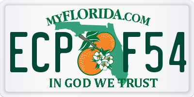 FL license plate ECPF54