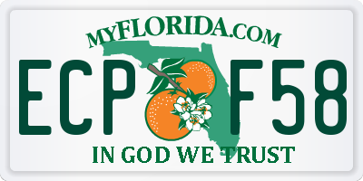 FL license plate ECPF58