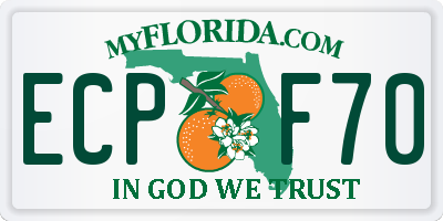 FL license plate ECPF70