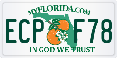 FL license plate ECPF78
